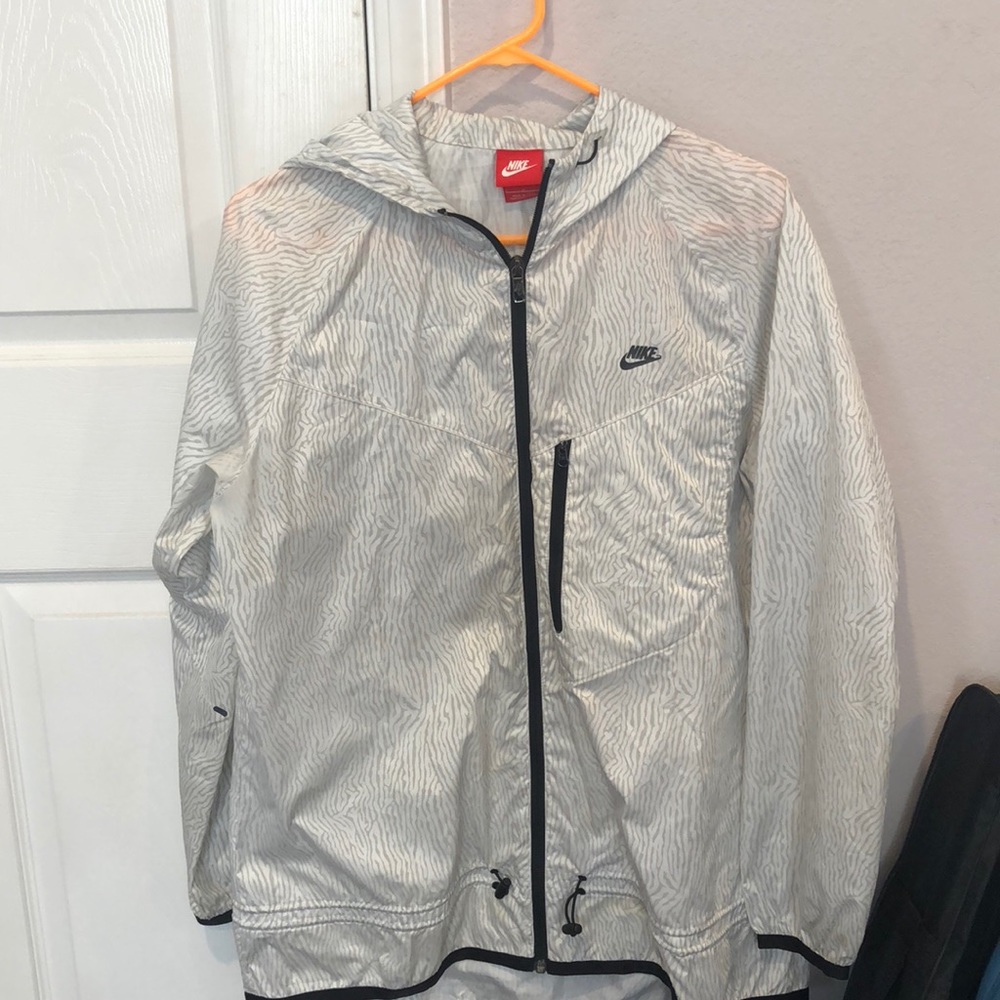 Nike white zebra print wind breaker - Picture 1 of 2